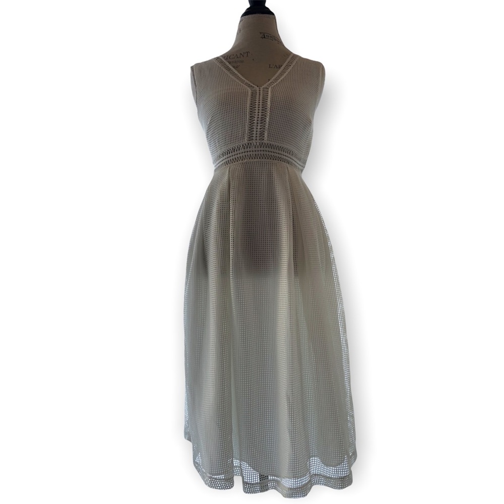 NWT ASOS Maternity White Perforated Sleeveless Dress
